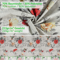 Tischdecke abwaschbar Stofftischdecke Tischäsche Tafeldecke Tischtuch Baumwolle Polyester Flora