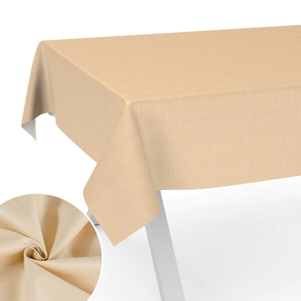 Tischdecke abwaschbar Stofftischdecke Tischäsche Tafeldecke Tischtuch Baumwolle Polyester Beige