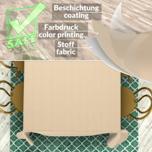 Tischdecke abwaschbar Stofftischdecke Tischäsche Tafeldecke Tischtuch Baumwolle Polyester Beige