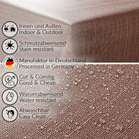 Tischdecke abwaschbar Stofftischdecke Tischäsche Tafeldecke Tischtuch Baumwolle Polyester Braun