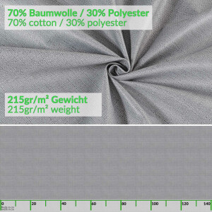 Tischdecke abwaschbar Stofftischdecke Tischäsche Tafeldecke Tischtuch Baumwolle Polyester Dunkelgrau