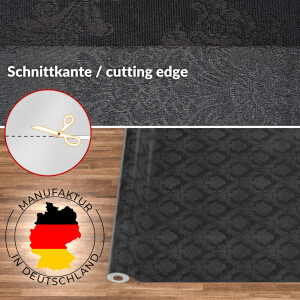 Stoff Tischdecke Textil Meterware Tischtuch Baumwolle Polyester Premium Jacquard Ornament Barock Schwarz