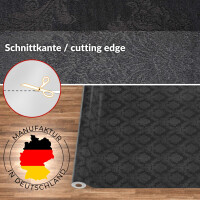 Stoff Tischdecke Textil Meterware Tischtuch Baumwolle Polyester Premium Jacquard Ornament Barock Schwarz Outdoor Tischdecke