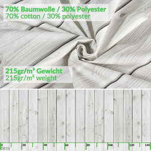Tischdecke Stoff Tischwäsche Textil abwaschbar Tischtuch Baumwolle Polyester Holz Grau 160x140cm Outdoor Tischdecke