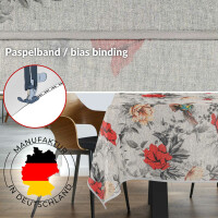 Tischdecke Stoff Tischwäsche Textil abwaschbar Tischtuch Baumwolle Polyester Flora 140x140cm Outdoor Tischdecke