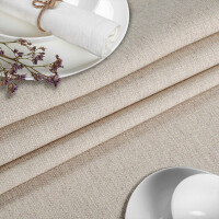 Tischdecke Stoff Tischwäsche Textil abwaschbar Tischtuch Baumwolle Polyester Beige Grau Rund 140cm Outdoor Tischdecke