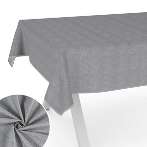 Tischdecke Stoff Tischwäsche Textil abwaschbar Tischtuch Baumwolle Polyester Dunkelgrau 160x120cm Outdoor Tischdecke