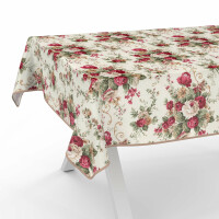 Tischdecke abwaschbar Stofftischdecke Tischäsche Tafeldecke Tischtuch Baumwolle Polyester Roses