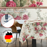 Tischdecke abwaschbar Stofftischdecke Tischäsche Tafeldecke Tischtuch Baumwolle Polyester Roses