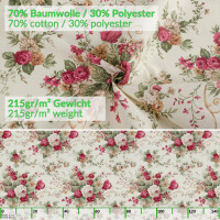 Tischdecke abwaschbar Stofftischdecke Tischäsche Tafeldecke Tischtuch Baumwolle Polyester Roses