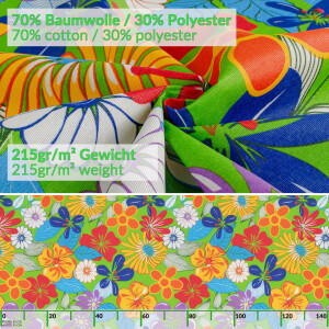 Tischdecke abwaschbar Stofftischdecke Tischäsche Tafeldecke Tischtuch Baumwolle Polyester Colourful Flowers