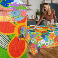 Tischdecke Stoff Tischwäsche Textil abwaschbar Tischtuch Baumwolle Polyester Colourful Flowers Outdoor Tischdecke