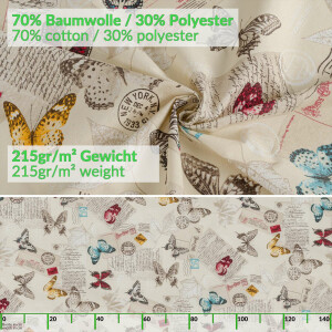 Tischdecke abwaschbar Stofftischdecke Tischäsche Tafeldecke Tischtuch Baumwolle Polyester Butterflies