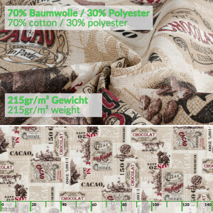 Tischdecke abwaschbar Stofftischdecke Tischäsche Tafeldecke Tischtuch Baumwolle Polyester Cacao