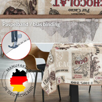 Tischdecke abwaschbar Stofftischdecke Tischäsche Tafeldecke Tischtuch Baumwolle Polyester Cacao