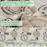 Tischdecke abwaschbar Stofftischdecke Tischäsche Tafeldecke Tischtuch Baumwolle Polyester Coffee