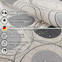 Tischdecke abwaschbar Stofftischdecke Tischäsche Tafeldecke Tischtuch Baumwolle Polyester Circles Grey