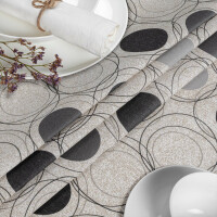 Tischdecke Stoff Tischwäsche Textil abwaschbar Tischtuch Baumwolle Polyester Circles Grey Outdoor Tischdecke