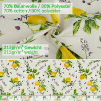 Tischdecke abwaschbar Stofftischdecke Tischäsche Tafeldecke Tischtuch Baumwolle Polyester Lemon