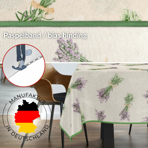 Tischdecke abwaschbar Stofftischdecke Tischäsche Tafeldecke Tischtuch Baumwolle Polyester Lavender Beige