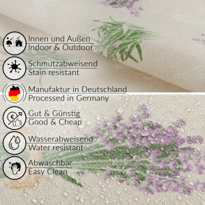 Tischdecke abwaschbar Stofftischdecke Tischäsche Tafeldecke Tischtuch Baumwolle Polyester Lavender Beige