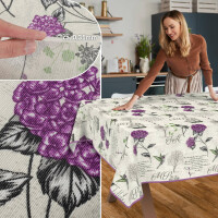 Tischdecke abwaschbar Stofftischdecke Tischäsche Tafeldecke Tischtuch Baumwolle Polyester Hydrangea Purple