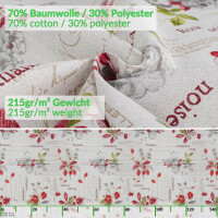 Tischdecke abwaschbar Stofftischdecke Tischäsche Tafeldecke Tischtuch Baumwolle Polyester Berries