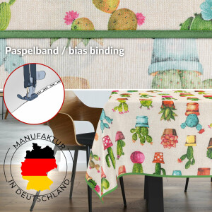 Tischdecke abwaschbar Stofftischdecke Tischäsche Tafeldecke Tischtuch Baumwolle Polyester Cactus