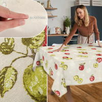 Tischdecke abwaschbar Stofftischdecke Tischäsche Tafeldecke Tischtuch Baumwolle Polyester Apple