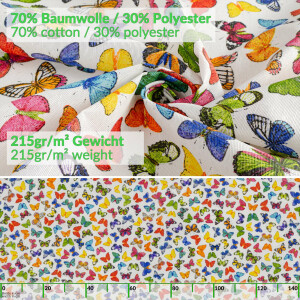 Tischdecke abwaschbar Stofftischdecke Tischäsche Tafeldecke Tischtuch Baumwolle Polyester Colorful Butterflies