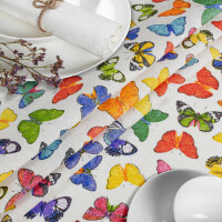 Tischdecke abwaschbar Stofftischdecke Tischäsche Tafeldecke Tischtuch Baumwolle Polyester Colorful Butterflies