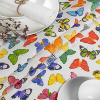 Tischdecke Stoff Tischwäsche Textil abwaschbar Tischtuch Baumwolle Polyester Colorful Butterflies Outdoor Tischdecke
