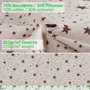 Tischdecke abwaschbar Stofftischdecke Tischäsche Tafeldecke Tischtuch Baumwolle Polyester Stars