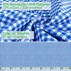 Tischdecke abwaschbar Stofftischdecke Tischäsche Tafeldecke Tischtuch Baumwolle Polyester Vichy Blue