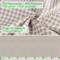 Tischdecke abwaschbar Stofftischdecke Tischäsche Tafeldecke Tischtuch Baumwolle Polyester Vichy Gray