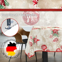 Tischdecke abwaschbar Stofftischdecke Tischäsche Tafeldecke Tischtuch Baumwolle Polyester Christmas Red