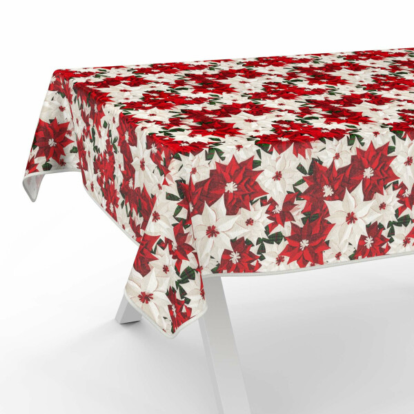 Tischdecke abwaschbar Stofftischdecke Tischäsche Tafeldecke Tischtuch Baumwolle Polyester Christmas Flower