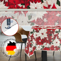 Tischdecke abwaschbar Stofftischdecke Tischäsche Tafeldecke Tischtuch Baumwolle Polyester Christmas Flower