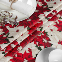 Tischdecke abwaschbar Stofftischdecke Tischäsche Tafeldecke Tischtuch Baumwolle Polyester Christmas Flower