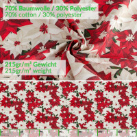 Tischdecke abwaschbar Stofftischdecke Tischäsche Tafeldecke Tischtuch Baumwolle Polyester Christmas Flower