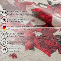 Tischdecke abwaschbar Stofftischdecke Tischäsche Tafeldecke Tischtuch Baumwolle Polyester Christmas Flower