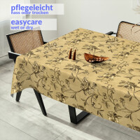 Wachstuch Tischdecke abwaschbar Wachstischdecke Premium 4-Lagig Pionen Gold