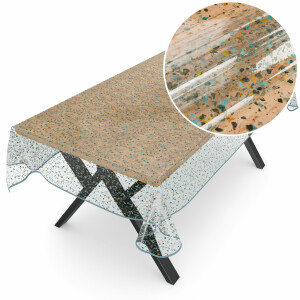 Transparente Tischdecke dursichtig Tischfolie mit Muster Tischschutzfolie 0,25mm Terrazo