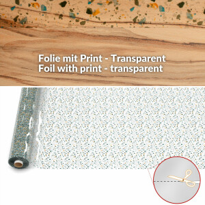Transparente Tischdecke dursichtig Tischfolie mit Muster Tischschutzfolie 0,25mm Terrazo