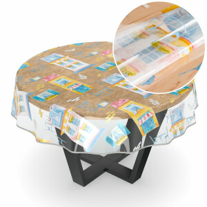 Transparente Tischdecke dursichtig Tischfolie mit Muster Tischschutzfolie 0,25mm Maison