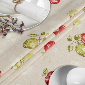 Tischdecke Stoff Tischwäsche Textil abwaschbar Tischtuch Baumwolle Polyester Apple 140x140cm Outdoor Tischdecke